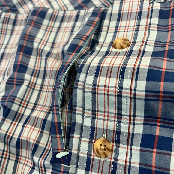 Duluth Trading Co Men's size Large Sportsman Plaid Button Down Blue - Picture 6 of 7